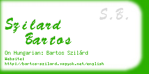 szilard bartos business card