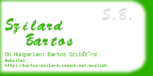 szilard bartos business card